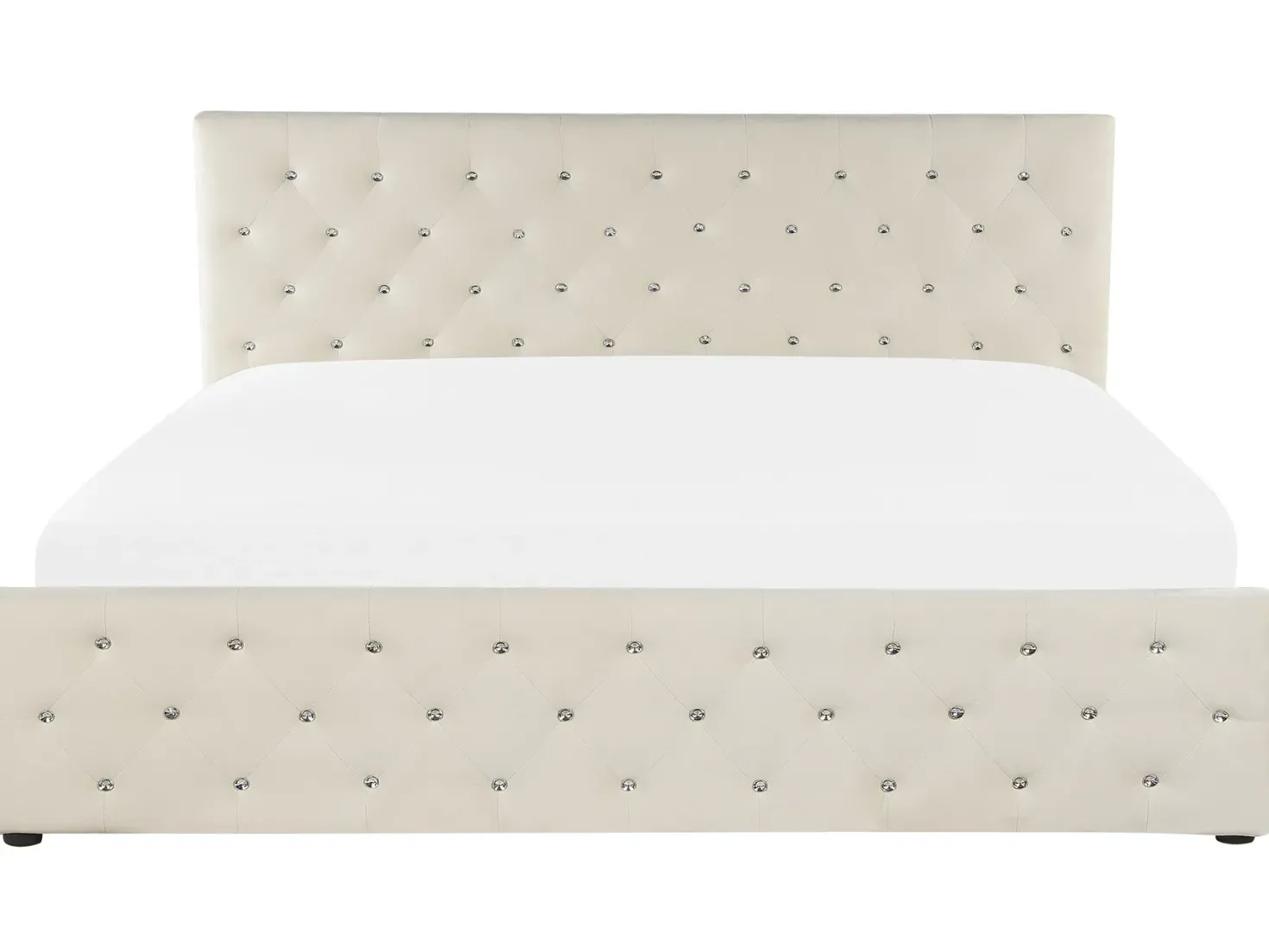 Seng med opbevaring AMIENS Velour Lys Beige 180 x 200 cm
