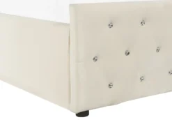 Seng med opbevaring AMIENS Velour Lys Beige 180 x 200 cm