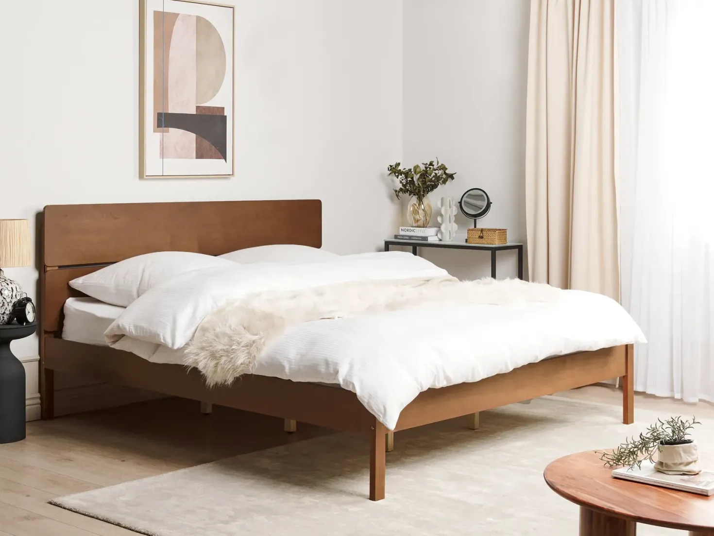 Seng Træ BOISSET 180 x 200 cm Mørkebrun