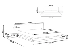 Seng ZEN 160 x 200 cm Hvid