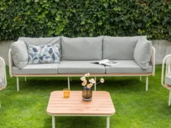 SENISE 3 personers Havesofa Grå Metal
