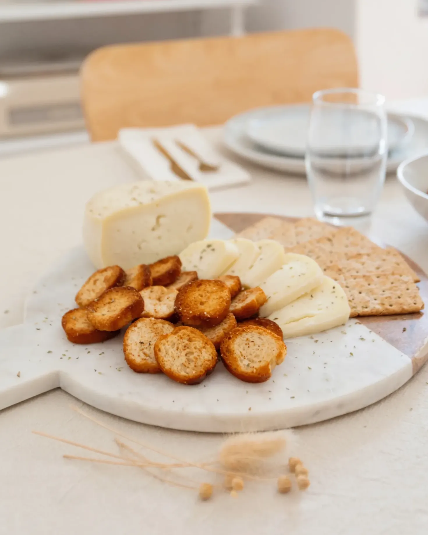 Serveringsbakke ACHARNES Sten Hvid marmor
