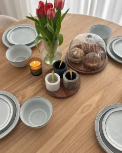 Serveringsbakke med 3 skåle og teske HERAKLION Sten Multifarvet