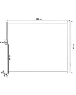 Sidemarkise DORIO 305 cm 160 cm Beige