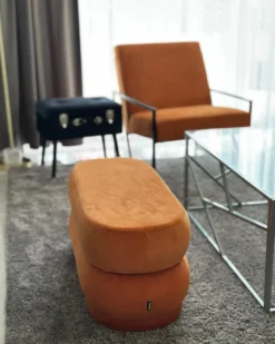 Skammel med opbevaring MALLARD Velour Sort