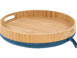 Skammel med opbevaring NEELY Velour Navy Blå
