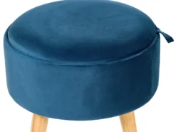 Skammel med opbevaring NEELY Velour Navy Blå
