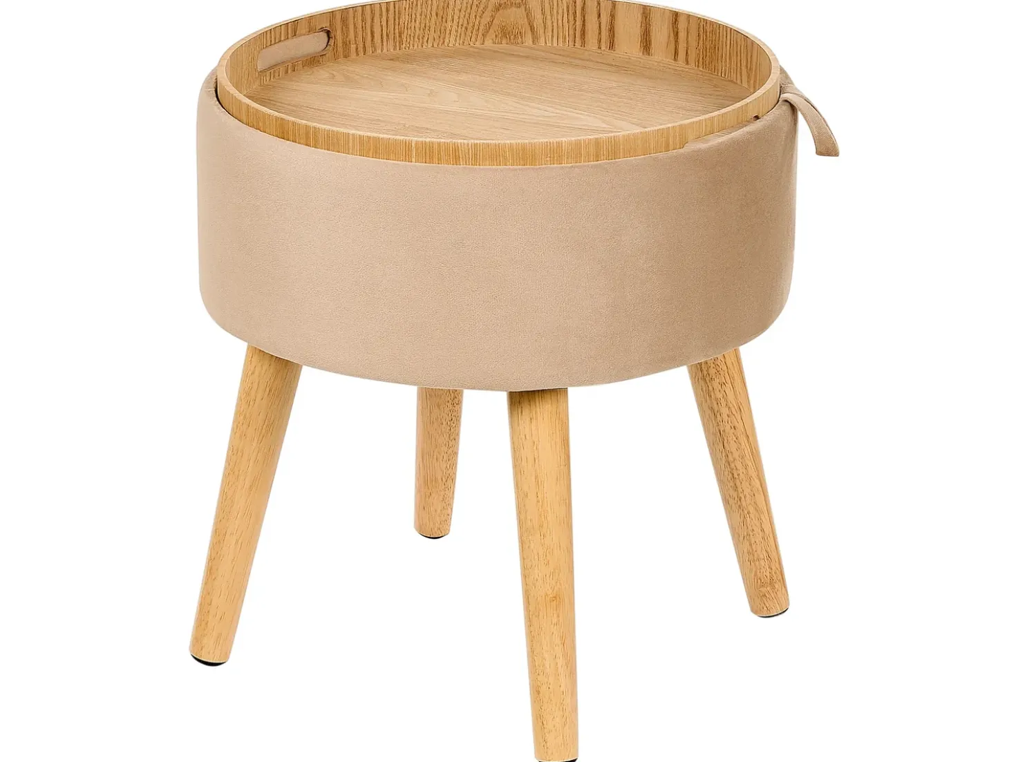 Skammel med opbevaring NEELY Velour Beige