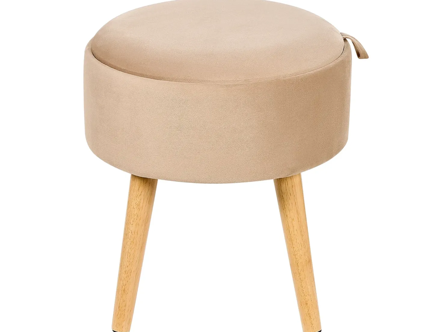 Skammel med opbevaring NEELY Velour Beige