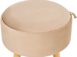 Skammel med opbevaring NEELY Velour Beige