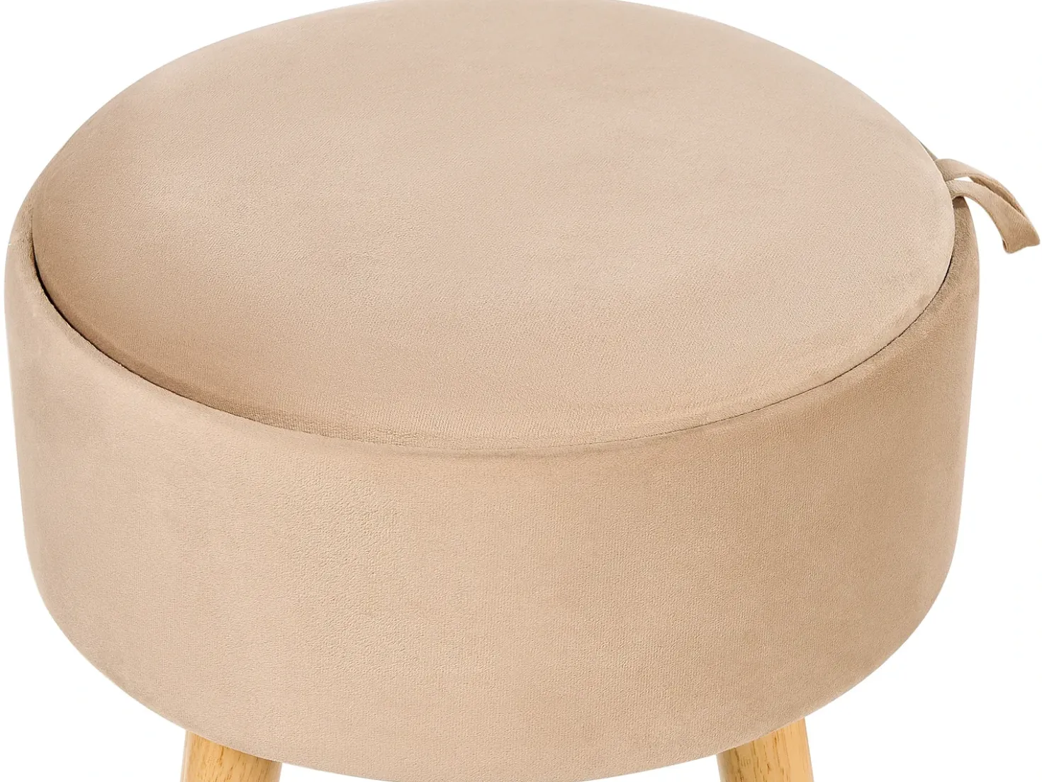 Skammel med opbevaring NEELY Velour Beige