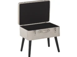 Skammel med opbevaring MALLARD Kunstlæder Beige