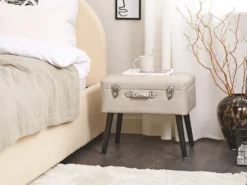 Skammel med opbevaring MALLARD Kunstlæder Beige