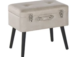 Skammel med opbevaring MALLARD Kunstlæder Beige
