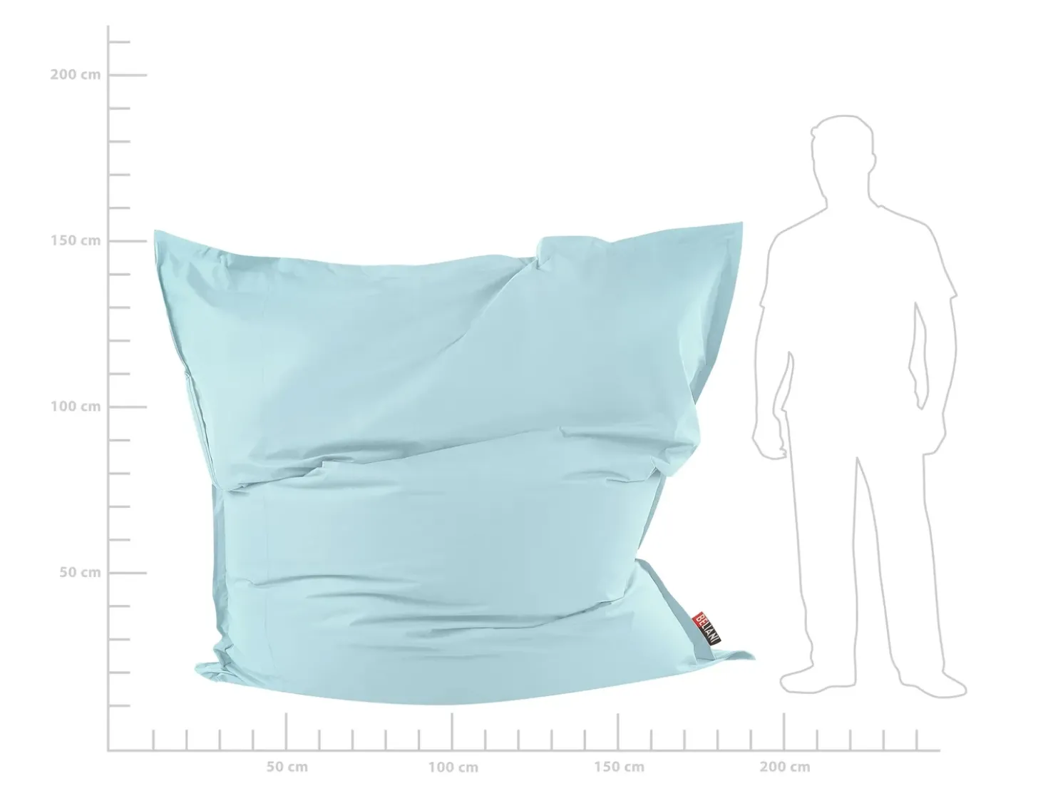 Sækkestol 600 L FUZZY 180 cm 230 cm Himmelblå