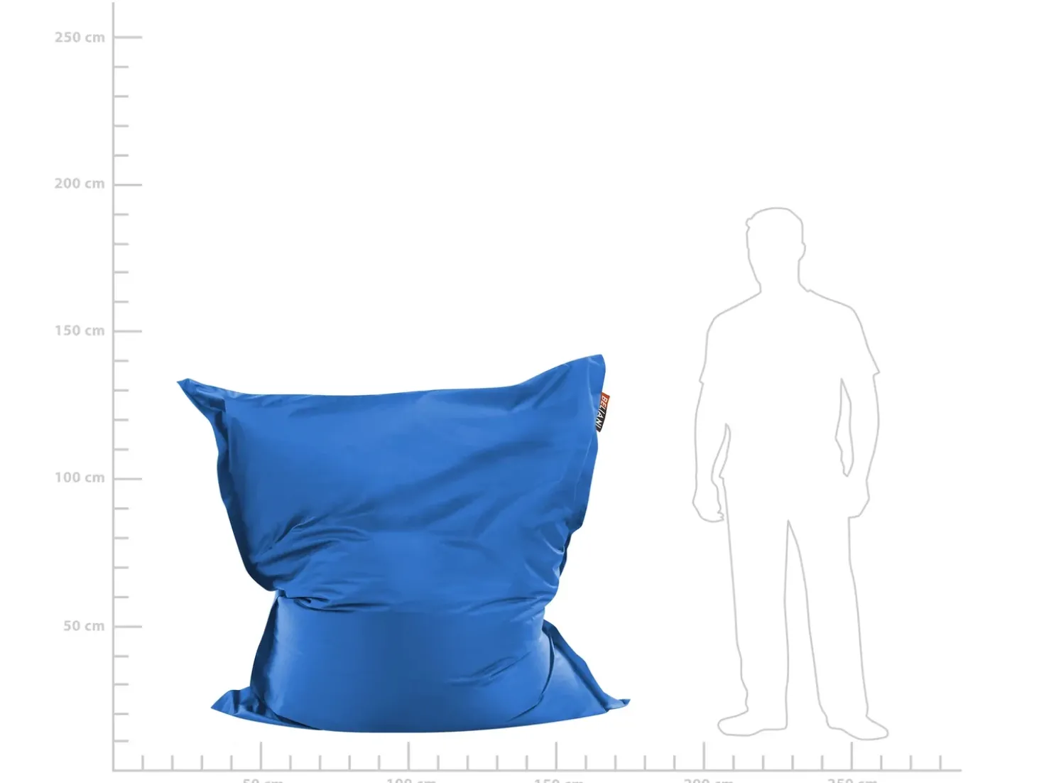 Sækkestol 300 L FUZZY 140 cm 180 cm Mørkeblå