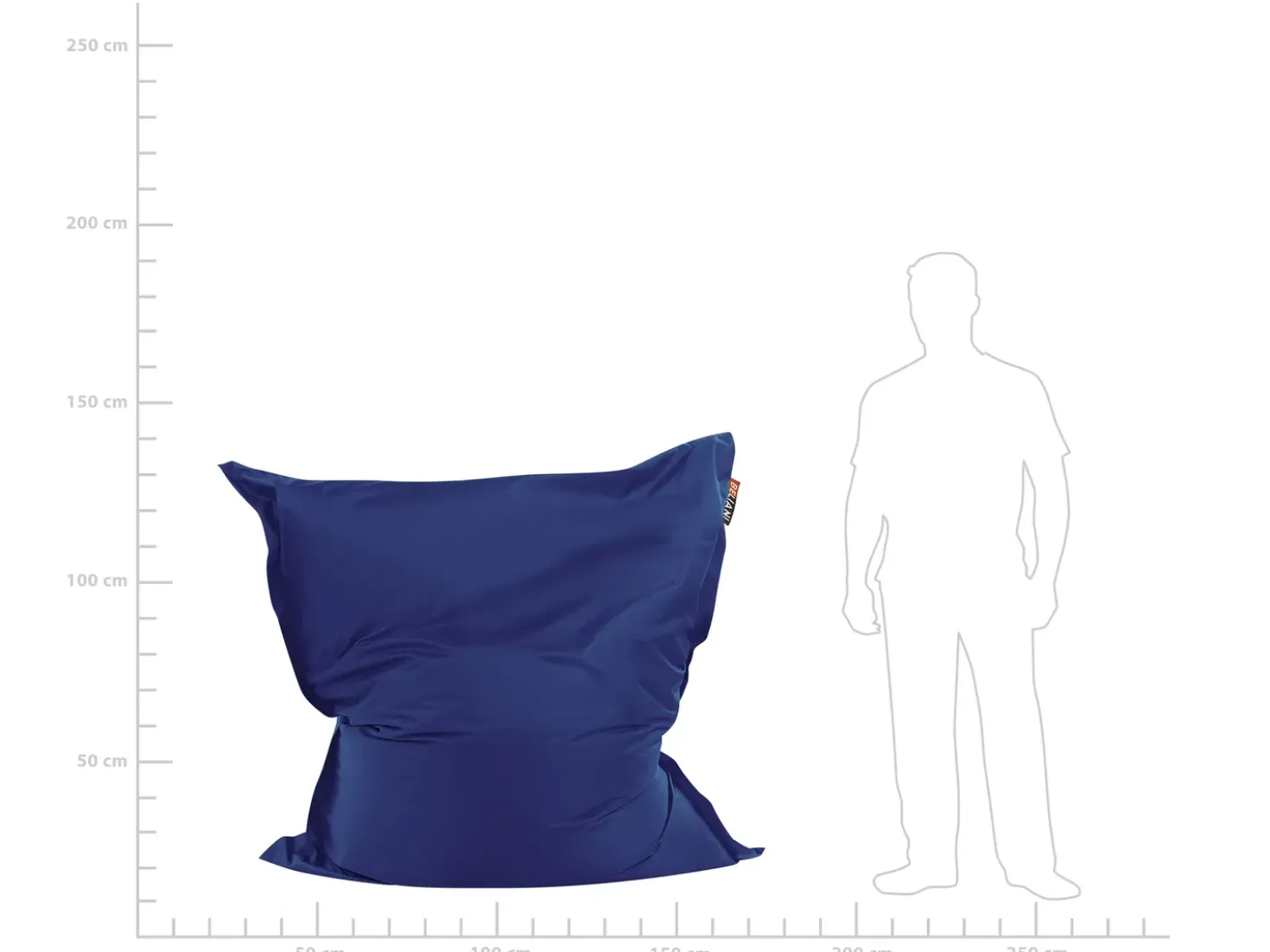 Sækkestol 300 L FUZZY 180 cm 140 cm Mørkeblå
