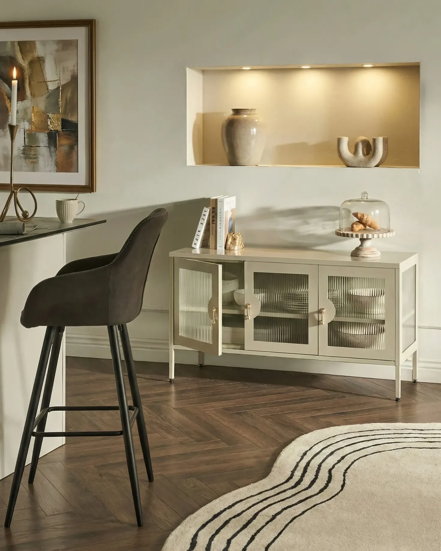 Skænk GLEORA Metal Lys Beige