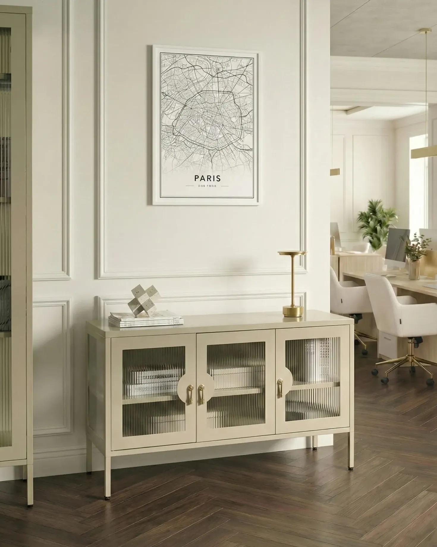 Skænk GLEORA Metal Lys Beige