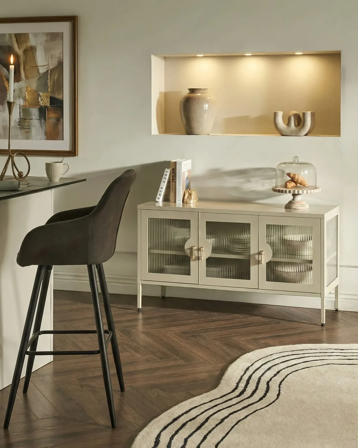 Skænk GLEORA Metal Lys Beige