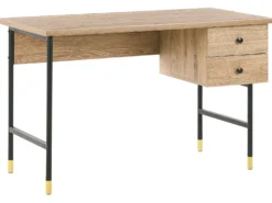 Skrivebord ABILEN Lysebrun 120 cm 60 cm med skuffer