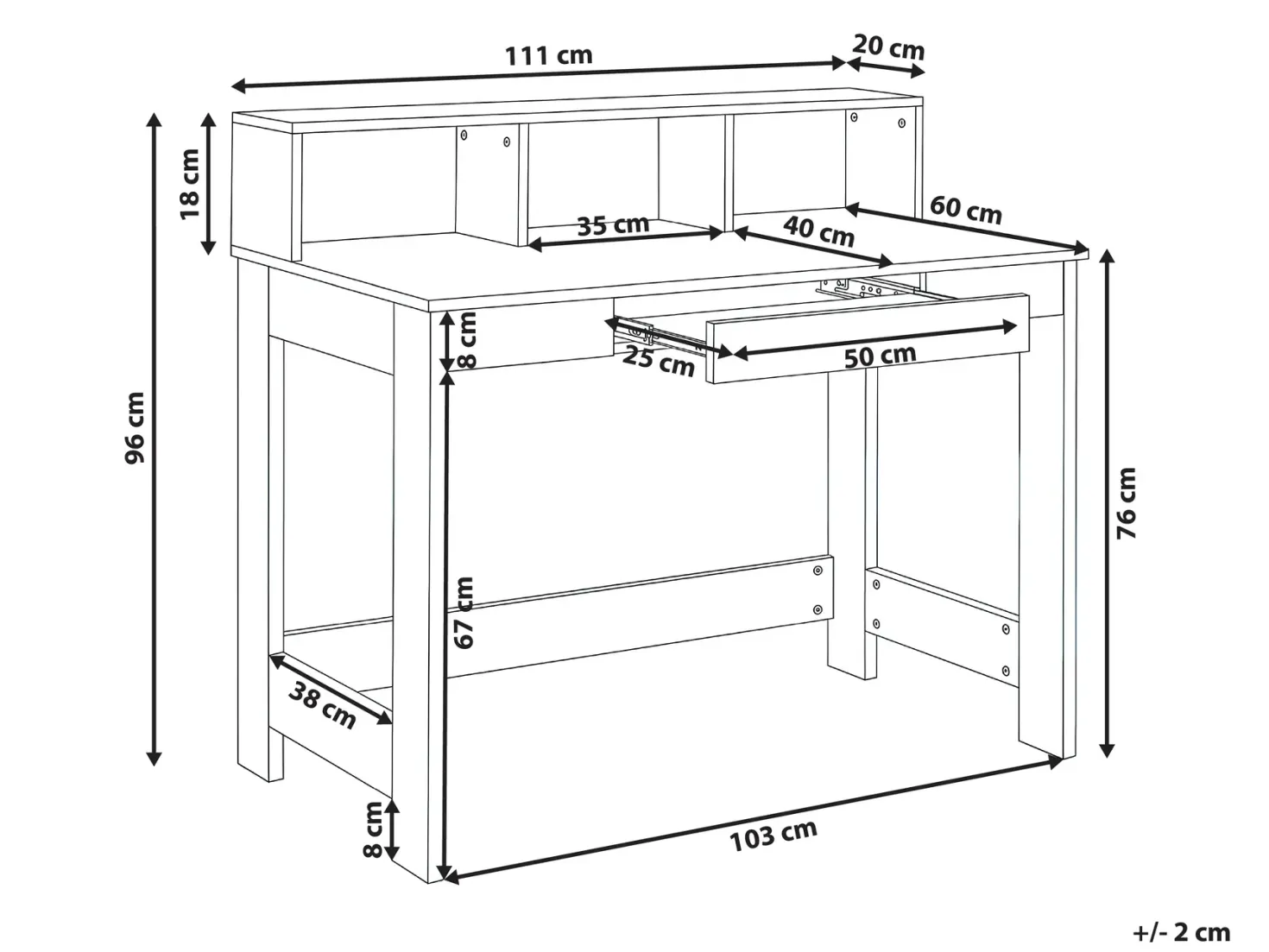 Skrivebord ALVAR 111 cm 60 cm