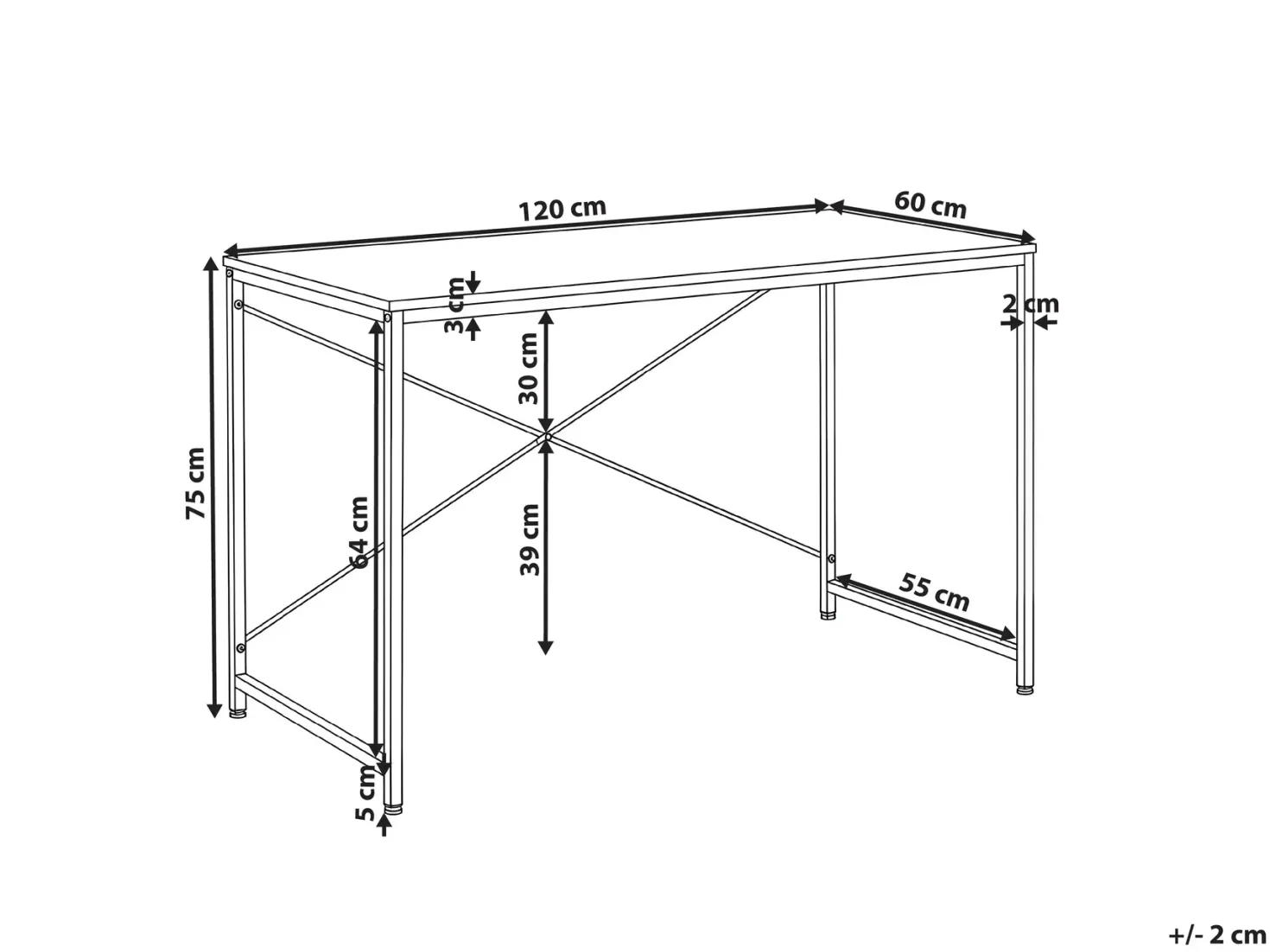 Skrivebord ANDASTE Hvid 120 cm 60 cm