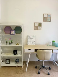 Skrivebord CLARITA Lysebrun 120 cm 48 cm med skuffer
