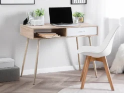 Skrivebord DEORA Lysebrun 100 cm 48 cm med skuffer