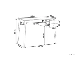 Skrivebord EBEME Sort 106 cm 48 cm med opbevaring