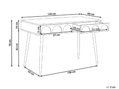 Skrivebord ESLANE Hvid 120 cm 60 cm