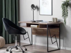 Skrivebord FORRES Brun/sort 120 cm 60 cm