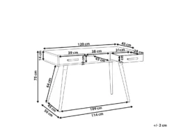 Skrivebord FRISCO Grå 120 cm 45 cm med skuffer