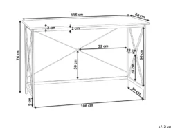 Skrivebord FUTON Mørkebrun 115 cm 60 cm