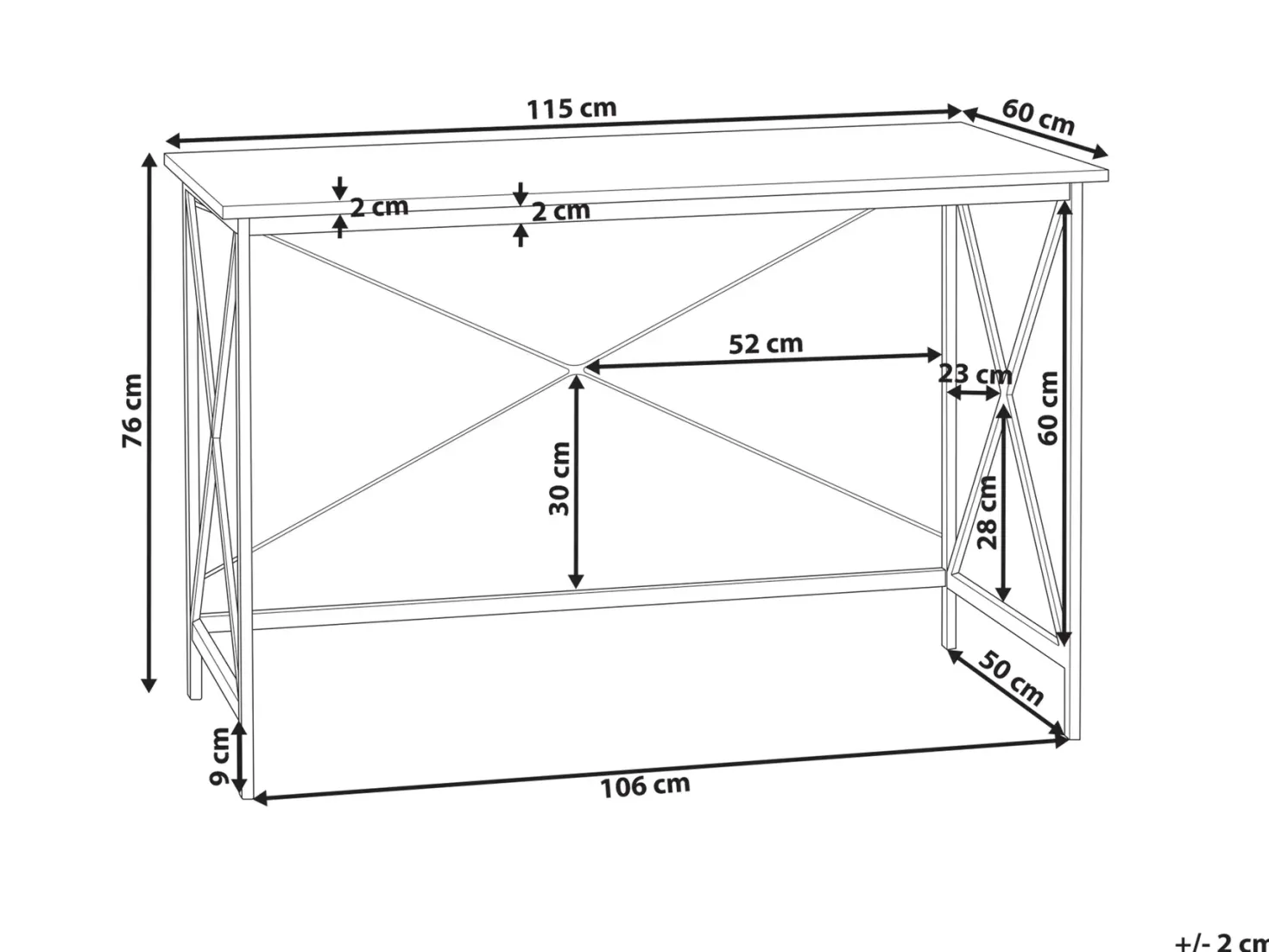 Skrivebord FUTON Mørkebrun 115 cm 60 cm
