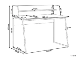 Skrivebord GORUS Lysebrun 120 cm 59 cm