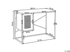 Skrivebord HARJO Sort 100 cm 50 cm med opbevaring