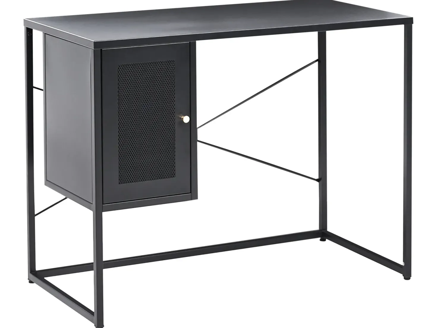 Skrivebord HARJO Sort 100 cm 50 cm med opbevaring