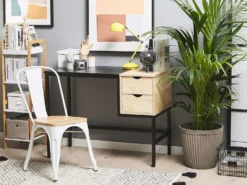 Skrivebord HARPER Sort 100 cm 48 cm med skuffer