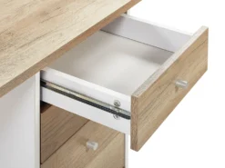 Skrivebord HEBER Brun/hvid 140 cm 60 cm med skuffer