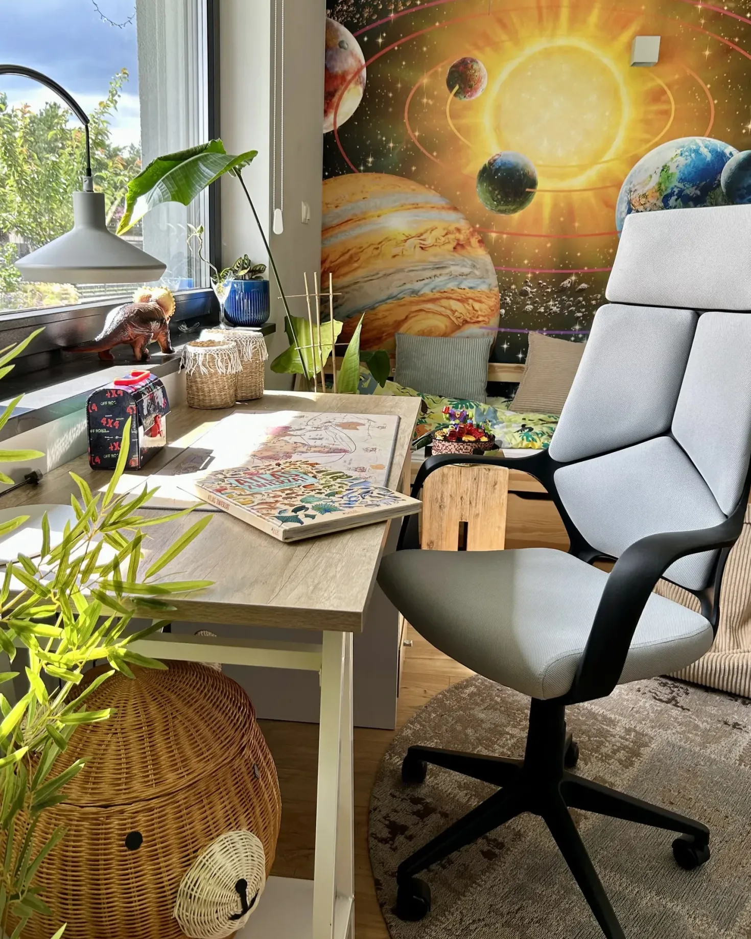 Skrivebord HEBER Brun/hvid 140 cm 60 cm med skuffer