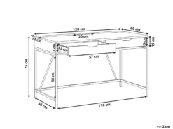 Skrivebord JENA Sort 120 cm 60 cm med skuffer
