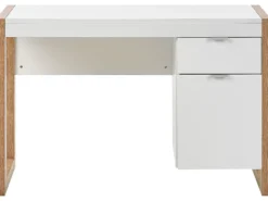 Skrivebord JOHNSON Brun/hvid 112 cm 50 cm med opbevaring