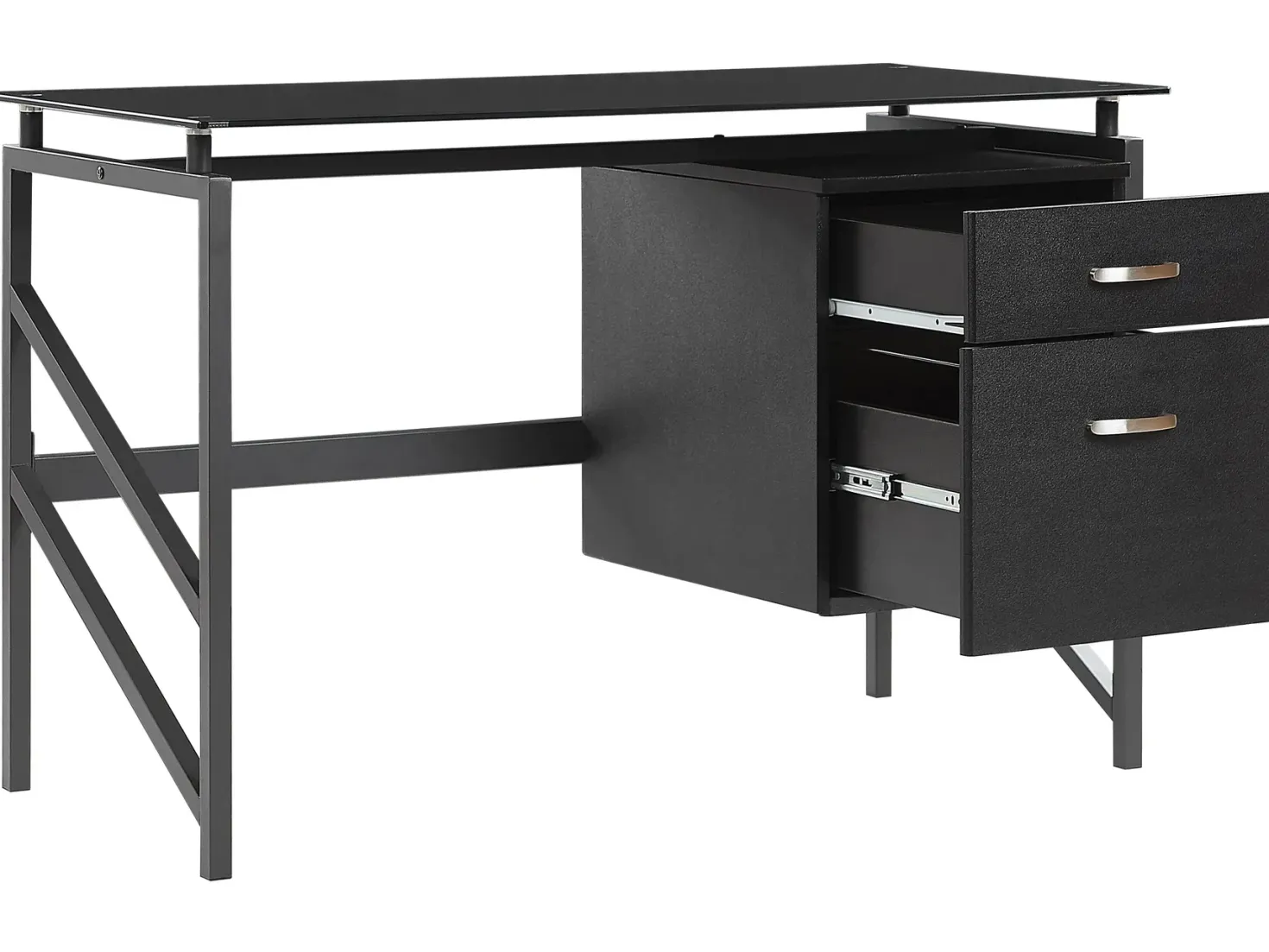 Skrivebord MORITON Sort 117 cm 57 cm med opbevaring