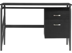 Skrivebord MORITON Sort 117 cm 57 cm med opbevaring