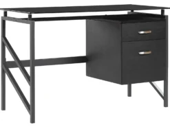 Skrivebord MORITON Sort 117 cm 57 cm med opbevaring