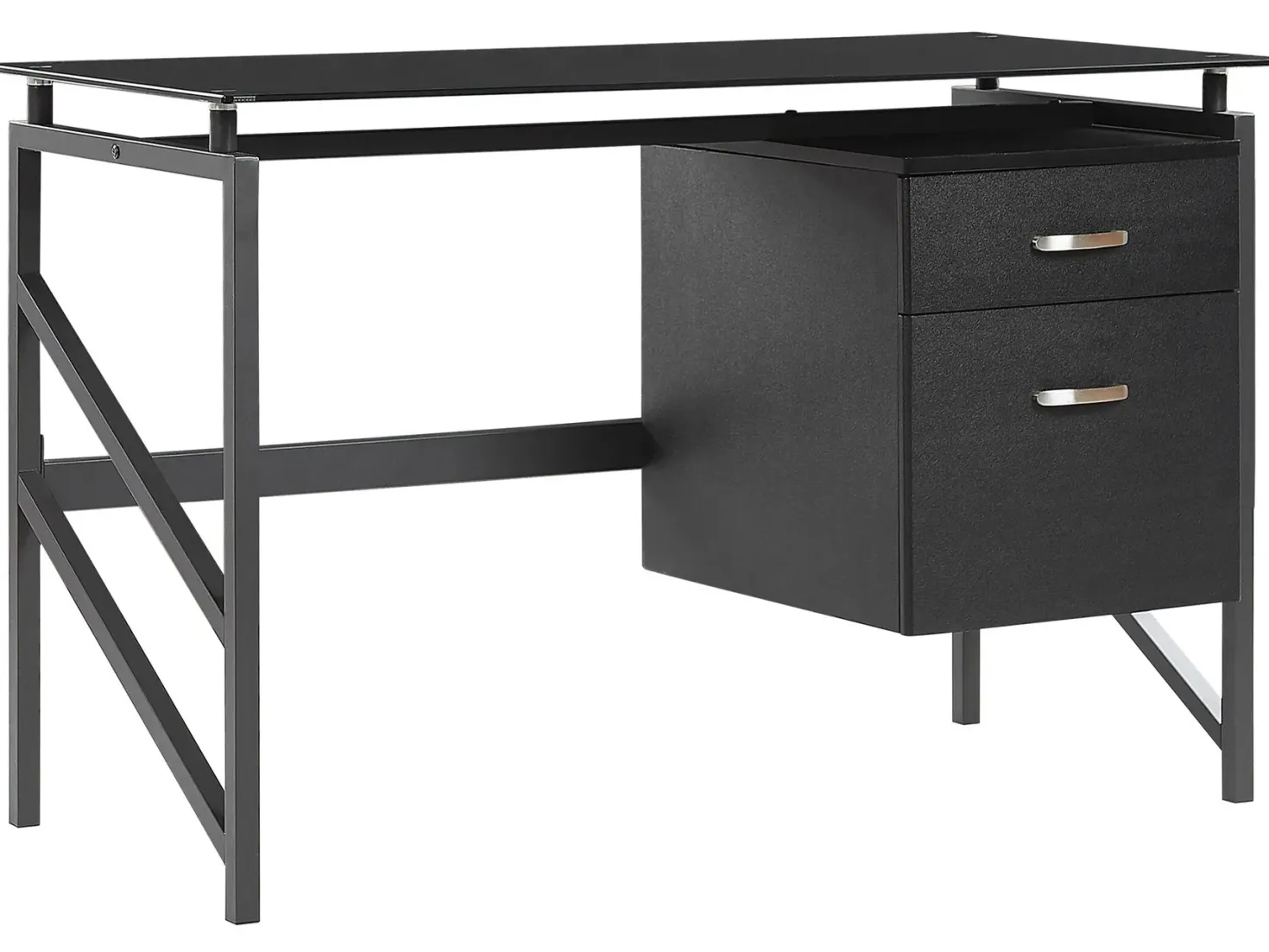 Skrivebord MORITON Sort 117 cm 57 cm med opbevaring