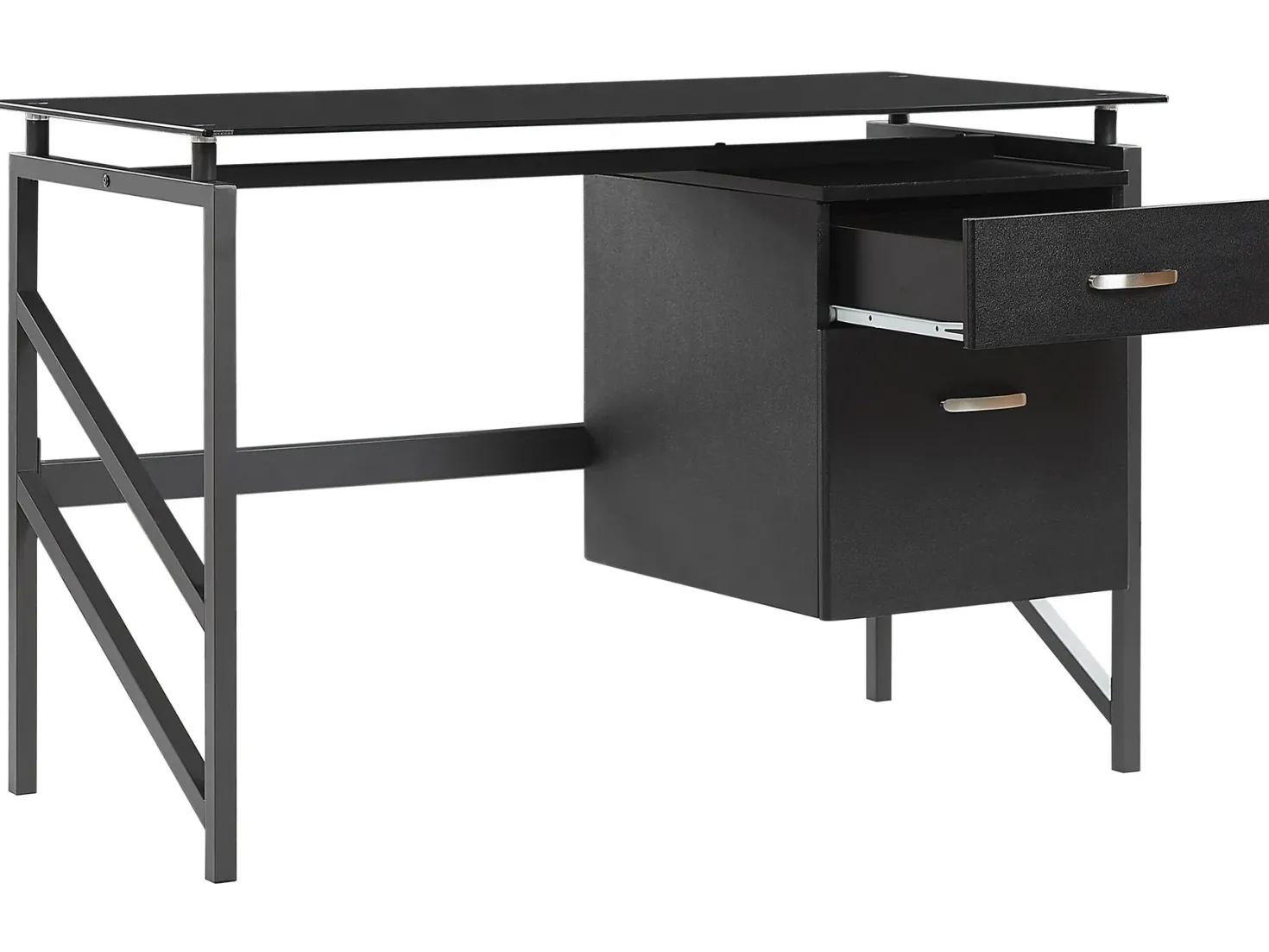Skrivebord MORITON Sort 117 cm 57 cm med opbevaring