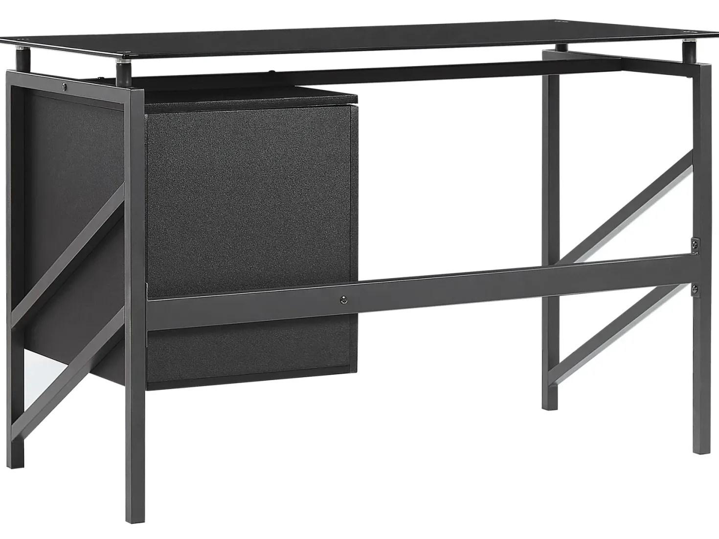 Skrivebord MORITON Sort 117 cm 57 cm med opbevaring