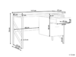 Skrivebord MORITON Sort 117 cm 57 cm med opbevaring